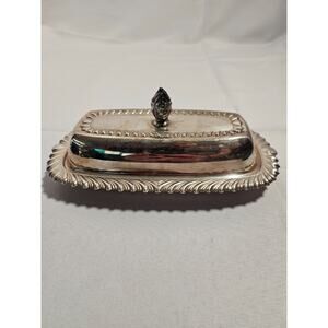 Vintage Original 1883 FB Rogers Silver Co. 8”L Butter Dish With Lid #1896